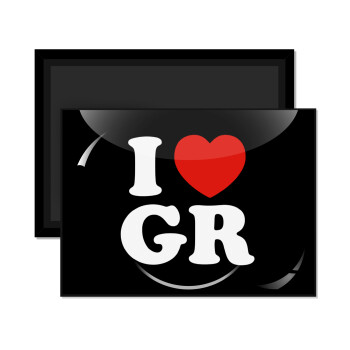 I Love GR, Ορθογώνιο μαγνητάκι ψυγείου διάστασης 9x6cm