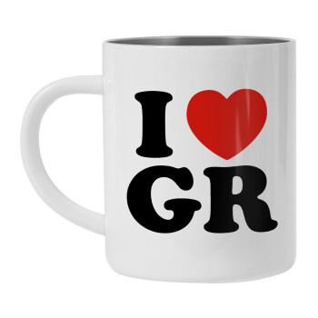 I Love GR, Mug Stainless steel double wall 300ml