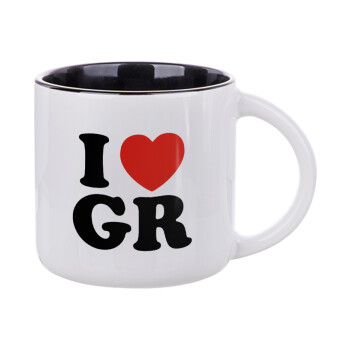 I Love GR, Κούπα κεραμική 400ml Λευκή/Μαύρη