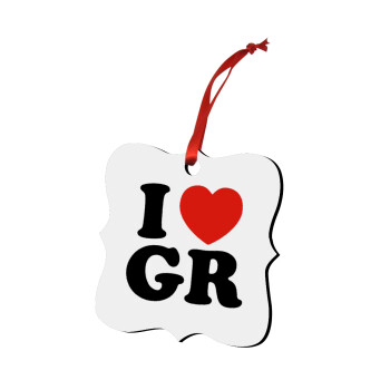 I Love GR, Στολίδι Χριστουγεννιάτικο στολίδι polygon ξύλινο 7.5cm