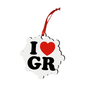 I Love GR, Στολίδι Χριστουγεννιάτικο στολίδι snowflake ξύλινο 7.5cm