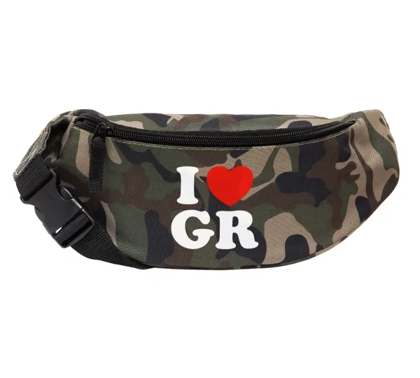 I Love GR — Unisex waist bag (banana) in Jungle camouflage color with 2 pockets