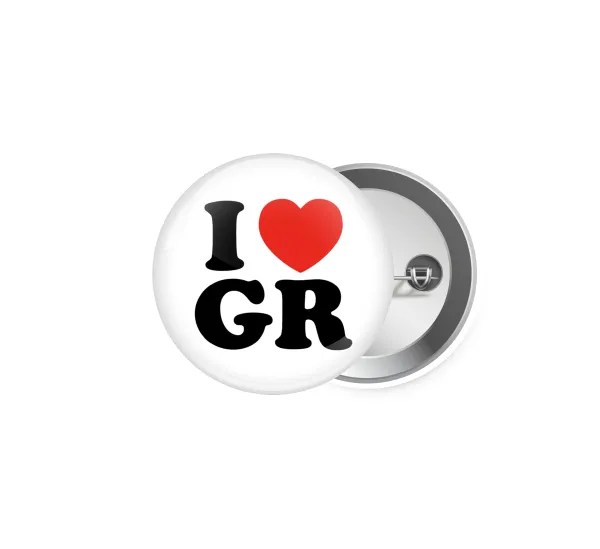 I Love GR — Pin badge, 5cm