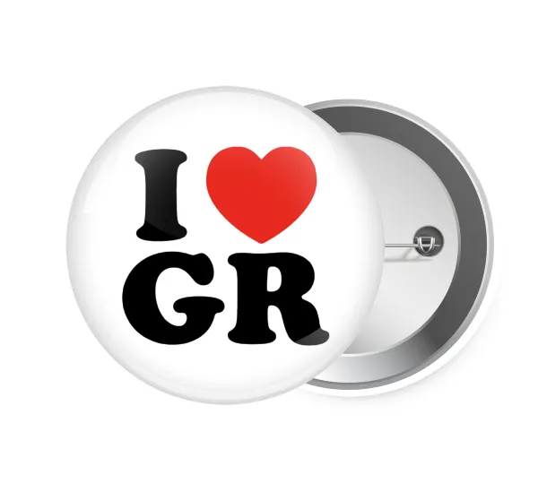 I Love GR — Pin badge, 7.5cm