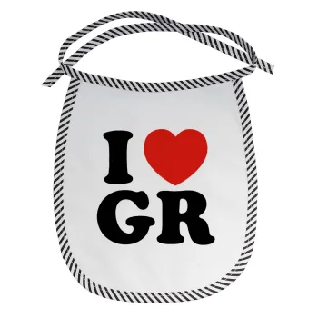 I Love GR, Σαλιάρα μωρού αλέκιαστη με κορδόνι Μαύρη