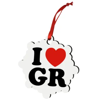 I Love GR, Στολίδι Χριστουγεννιάτικο στολίδι snowflake ξύλινο 7.5cm