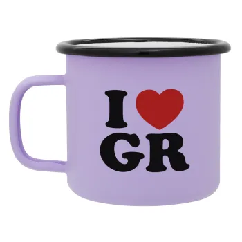 I Love GR, Κούπα Μεταλλική εμαγιέ ΜΑΤ Light Pastel Purple 360ml