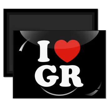 I Love GR, Ορθογώνιο μαγνητάκι ψυγείου διάστασης 9x6cm