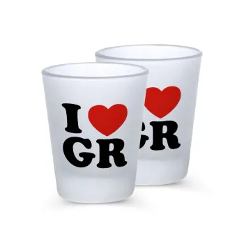 I Love GR, Σφηνοπότηρα γυάλινα 45ml του πάγου (2 τεμάχια)
