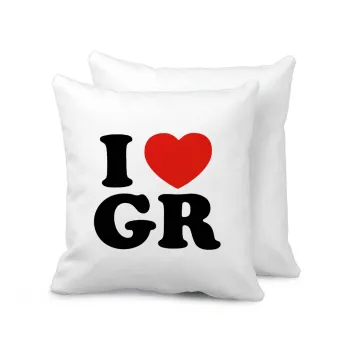 I Love GR, Μαξιλάρι καναπέ 40x40cm περιέχεται το  γέμισμα