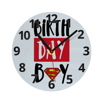 Birth day Boy (superman), Ρολόι τοίχου γυάλινο (20cm)