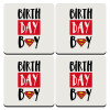 Birth day Boy (superman), ΣΕΤ 4 Σουβέρ ξύλινα τετράγωνα (9cm)