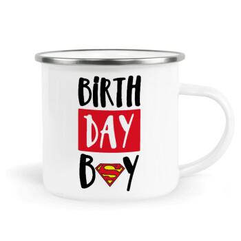 Birth day Boy (superman), Κούπα Μεταλλική εμαγιέ λευκη 360ml