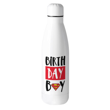 Birth day Boy (superman), Μεταλλικό παγούρι θερμός (Stainless steel), 500ml