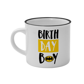 Birth day Boy (batman), Κούπα κεραμική vintage Λευκή/Μαύρη 230ml