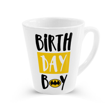 Birth day Boy (batman), Κούπα κωνική Latte Λευκή, κεραμική, 300ml
