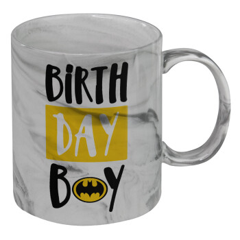 Birth day Boy (batman), Κούπα κεραμική, marble style (μάρμαρο), 330ml