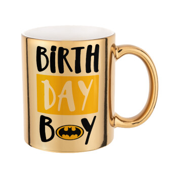Birth day Boy (batman), Κούπα κεραμική, χρυσή καθρέπτης, 330ml