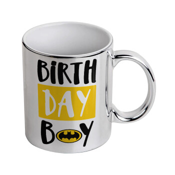 Birth day Boy (batman), Κούπα κεραμική, ασημένια καθρέπτης, 330ml