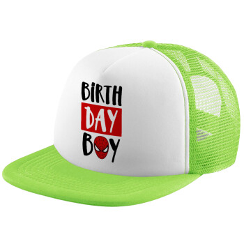 Birth day Boy (spiderman), Καπέλο Soft Trucker με Δίχτυ Πράσινο/Λευκό