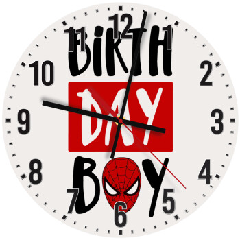 Birth day Boy (spiderman), Ρολόι τοίχου ξύλινο (30cm)