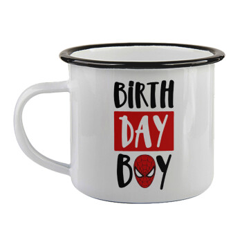 Birth day Boy (spiderman), Κούπα εμαγιέ με μαύρο χείλος 360ml