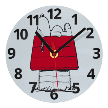 Το σπίτι του snoopy, Ρολόι τοίχου γυάλινο (20cm)