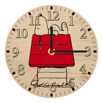 Το σπίτι του snoopy, Ρολόι τοίχου ξύλινο plywood (20cm)