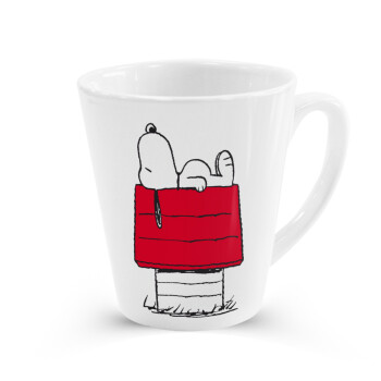 Το σπίτι του snoopy, Κούπα κωνική Latte Λευκή, κεραμική, 300ml