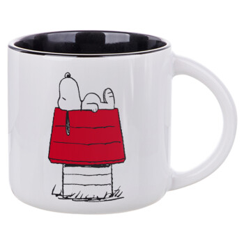 Το σπίτι του snoopy, Κούπα κεραμική 400ml Λευκή/Μαύρη