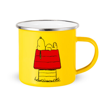Το σπίτι του snoopy, Yellow Enamel Metallic Cup 360ml