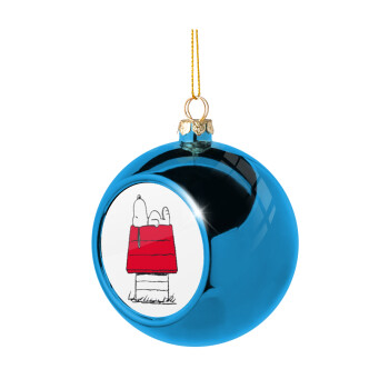 Το σπίτι του snoopy, Blue Christmas tree ball ornament 8cm