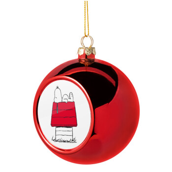 Το σπίτι του snoopy, Χριστουγεννιάτικη μπάλα δένδρου Κόκκινη 8cm