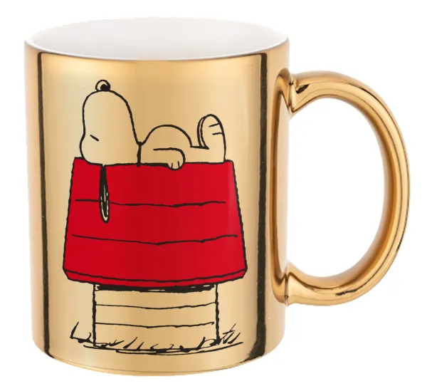 Το σπίτι του snoopy — Mug ceramic, gold mirror, 330ml