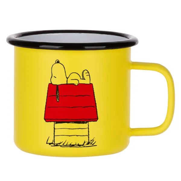 Το σπίτι του snoopy — Κούπα Μεταλλική εμαγιέ ΜΑΤ Κίτρινη 360ml