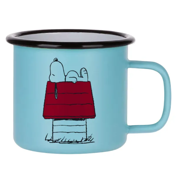 Το σπίτι του snoopy — Κούπα Μεταλλική εμαγιέ ΜΑΤ σιέλ 360ml