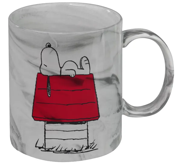 Το σπίτι του snoopy — Κούπα κεραμική, marble style (μάρμαρο), 330ml