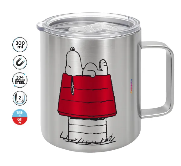 Το σπίτι του snoopy — Double-walled stainless steel mug 300ml with temperature-retaining lid