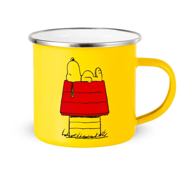 Το σπίτι του snoopy — Κούπα Μεταλλική εμαγιέ Κίτρινη 360ml