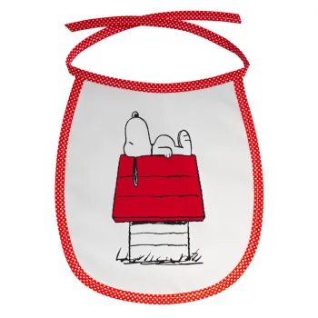 Το σπίτι του snoopy, Σαλιάρα μωρού αλέκιαστη με κορδόνι Κόκκινη