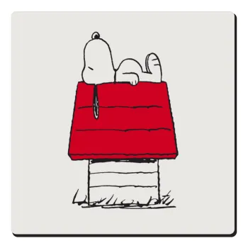 Το σπίτι του snoopy, Τετράγωνο μαγνητάκι ξύλινο 6x6cm