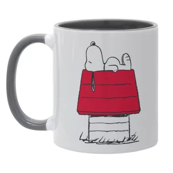 Το σπίτι του snoopy, Mug colored grey, ceramic, 330ml