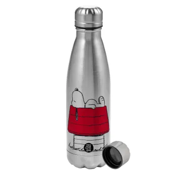 Το σπίτι του snoopy, Metallic water bottle, stainless steel, 750ml