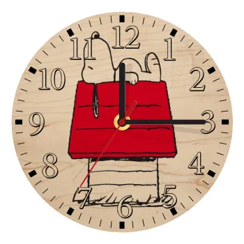Το σπίτι του snoopy, Ρολόι τοίχου ξύλινο plywood (20cm)