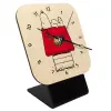 Quartz Table clock in natural wood (10cm)