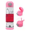 Children's hot water bottle, stainless steel, with safety straw, PINK (500ml)