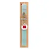 Easter Set, wooden keychain & aromatic flat Easter candle (30cm) (TURQUOISE)