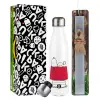 Easter candle, metallic white thermos bottle (500ml) & aromatic flat candle (30cm) (GRAY)