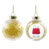 Στολίδι Χριστουγεννιάτικη μπάλα δένδρου διάφανη με χρυσό γέμισμα 8cm