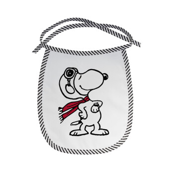Snoopy ο πιλότος, Σαλιάρα μωρού αλέκιαστη με κορδόνι Μαύρη